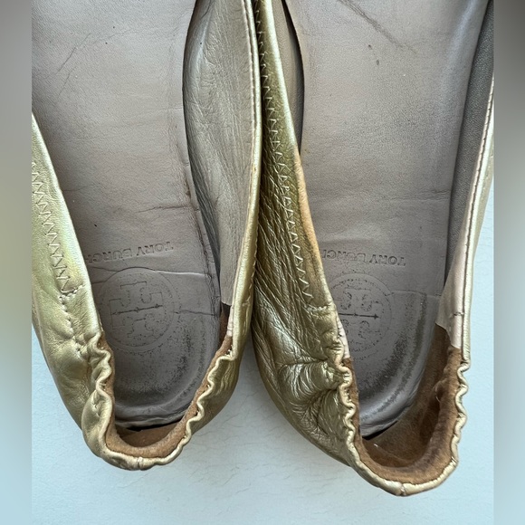 Tory Burch Gold Reva Flats - Picture 3 of 10